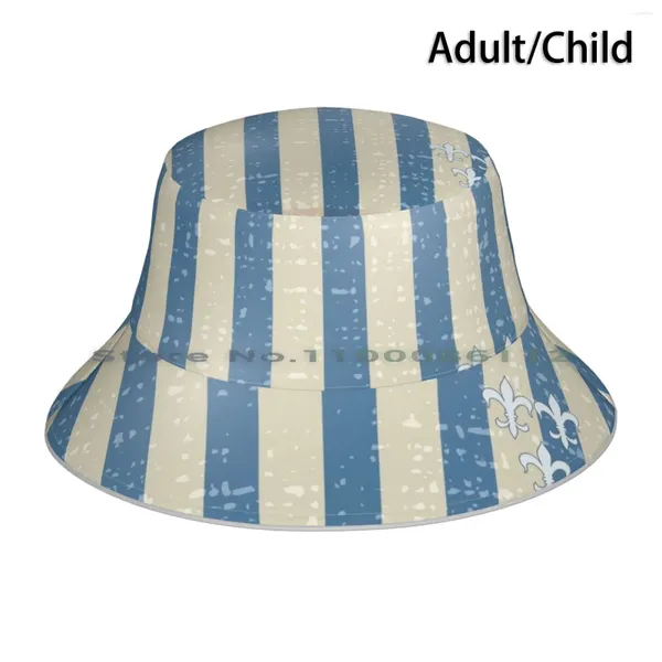 Berretti blu strisce-temeria cappello da sole cappello da sole temeria simbolo di giglio