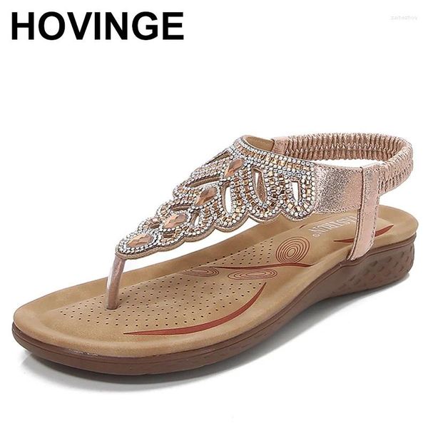 Sandali 2024 Fashion Fashion's Flat Sinestones Sexy Outdoor Beach Shoes Summer Ladies Comfort Casual Tide