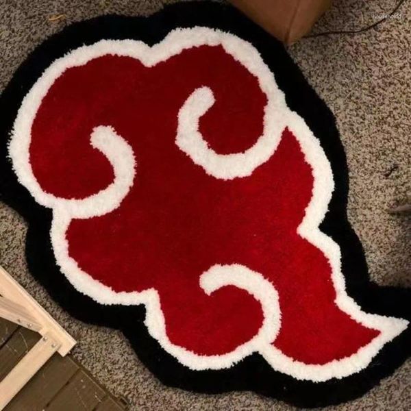 Tapetes de anime japonês Anime Red Cloud Informat Mat Anti-Slip Kitchen-Handmade Tufted Rug Carpet Sala de estar Decoração de quarto de casa