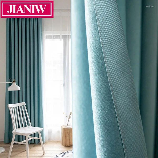 Cortina Jianiw Solid Solid Faux Linen Sala de estar cortinas escurecentes para cortinas modernas cortinas do quarto janela isolada térmica feita personalizada feita