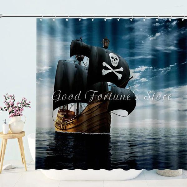 Duschvorhänge Piratenschiff nautische Vorhang
