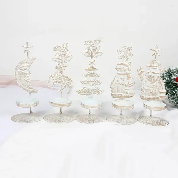 Candele Home Anno di Natale Merry Christmas Candlestick Ornaments Noel Thoold Iron