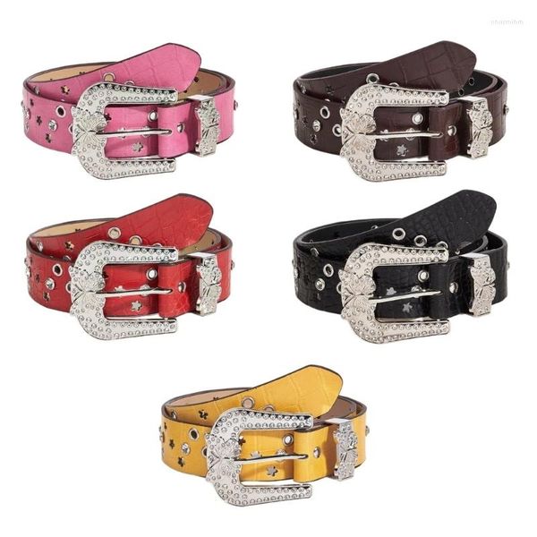 Cintos Lady Waistchain Butterfly Buckle Grommet Strass Sexy Rhinestones for Diário