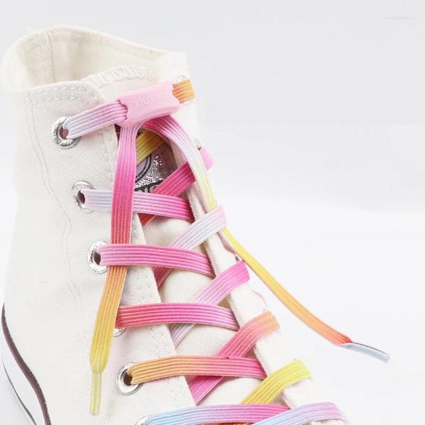 Schuhteile Schnürsenkel elastisch für Sneaker Keine Krawatten -Schnürsenkel flache praktische Kinder und ältere Menschen zum Abziehen des faulen Schneises