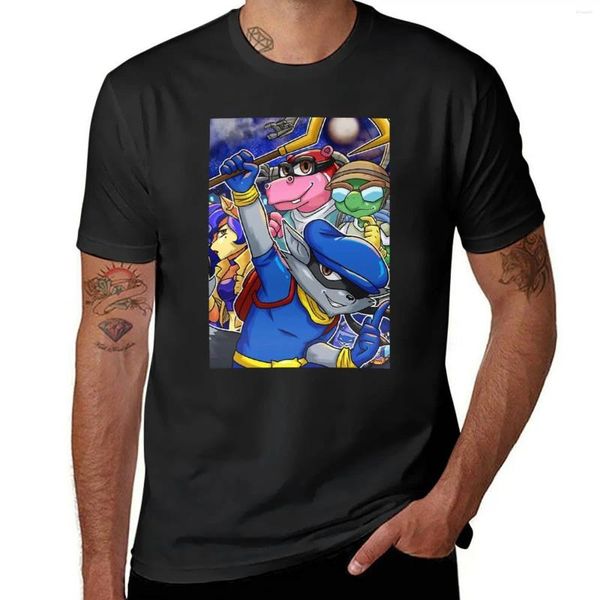 Polos maschile Sly Cooper T-shirt vestiti vintage asciugatura rapida per un ragazzo con magliette di grandi dimensioni uomini