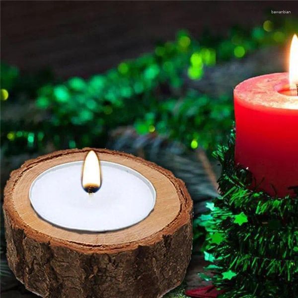 Kerzenhalter hölzerne Weihnachtshalter Retro kleiner nordisches Vintage Holz rustikaler Bougie Mariage Esstisch Dekor DL60ZT