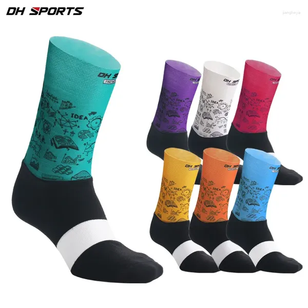 Спортивные носки 2024 Road Bicycle Mountain Bike Racing Racing езда на велосипеде Lycra Outdoor Antiplip Women Men Men Sock Red