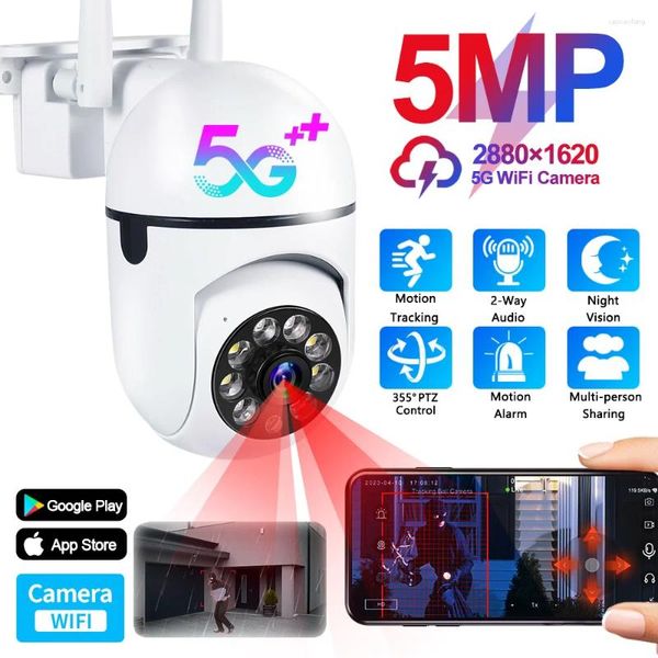 Didseth 5G WiFi 4MP PTZ IP Camera CCTV CCTV Sicurezza Cam cambio umano Colore Night Vision Ir Home Sorveglianza