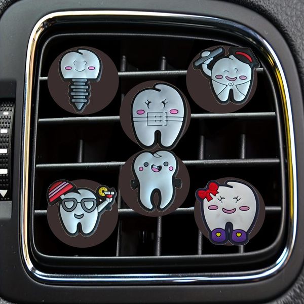 Andere Innenzubehör Neue Zähne Cartoon Car Air Lüftungsclip -Erfrischungsclips pro Ersatz Conditioner Outlet für Office Home Drop otxyk