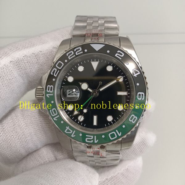 2 Stil 904L Otomatik Saatler Otantik Fotoğraf Sağ El El 40mm Mens Siyah Dial Green Seramik Çerçeve Jübile 126720 Spor Mekanik Saat kol saatleri