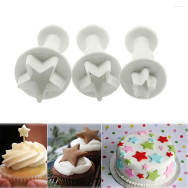 Stampi da forno 1Set/3pcs stampo Cookie Stampo Strumento Star Star Heart Snow Flower Flotter Teli