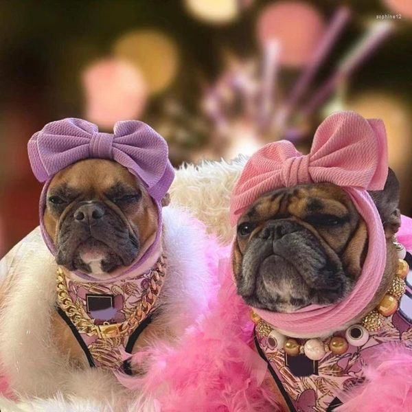 Abbigliamento per cani Cappello per la fascia per pet cappello carina con decorazioni Bowknot Accessori per costumi Accessori regolabili per gatti cuccioli di conigli