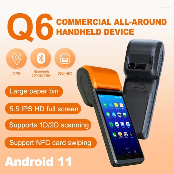 Handheld POS Android Terminal PDA Bluetooth 58mm Thermal-Bill-Drucker Tragbare Geräte Kamera NFC Mobile E-erstklassige Loyverse