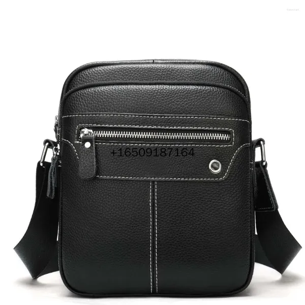 Bag Großhandel Guangzhou Hersteller Factory Price Mody Black Cow Leder Messenger Taschen wasserdichte Geldbeutel für Männer SU9054