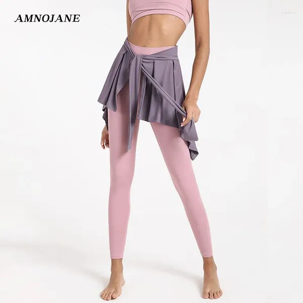 Shorts ativos capa de quadril ioga saias longas tiras de tênis de uma peça de balé jogging women women allatchbottoms sportswear running gym