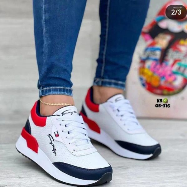 Casual Shoes Fashion Summer Women Plus Size Sneakers für Plattform Sport weiblicher Schnüre -up -Tennis