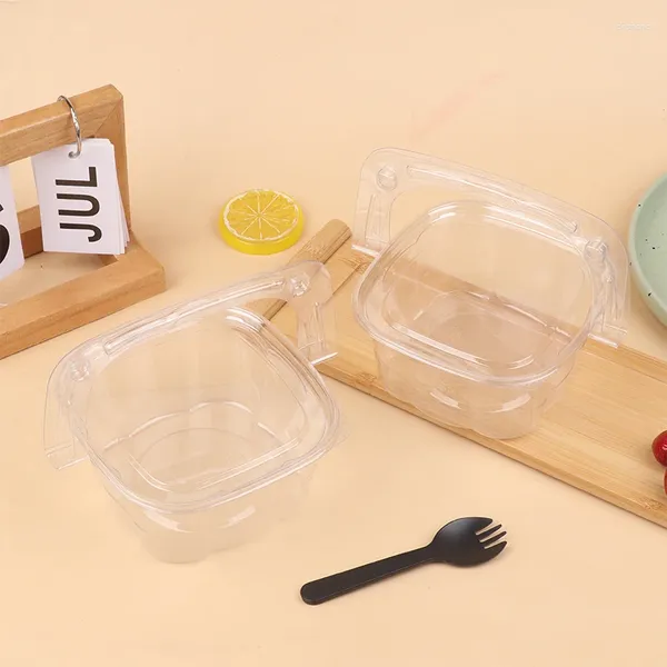 Backwerkzeuge 10Set Cake Box DIY Plastik mit Gabellöffel Geschenkverpackung für Hochzeits Heimparty Muffin