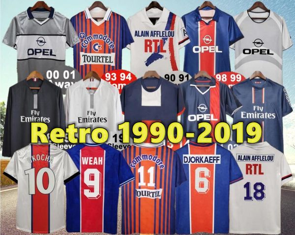 2000 2001 Okocha Mens Retro Futbol Formaları Ronaldinho Ibrahimovic Leroy Mavi Uzak Beyaz Futbol Gömlek Uzun Kısa Kol Ülke Formaları