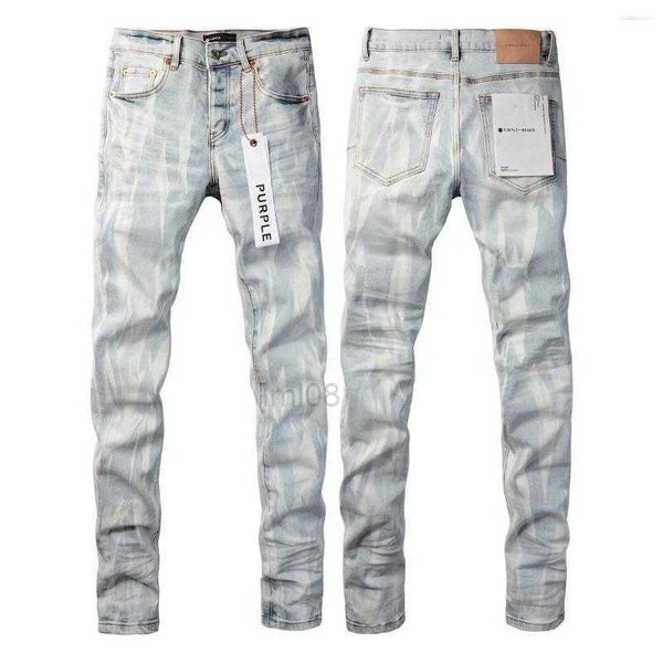 Jeans maschi maschi jeans designer marchio viola marchio maschio blu chiaro y2k high street denim paint graffiti motivo danneggiato damigato