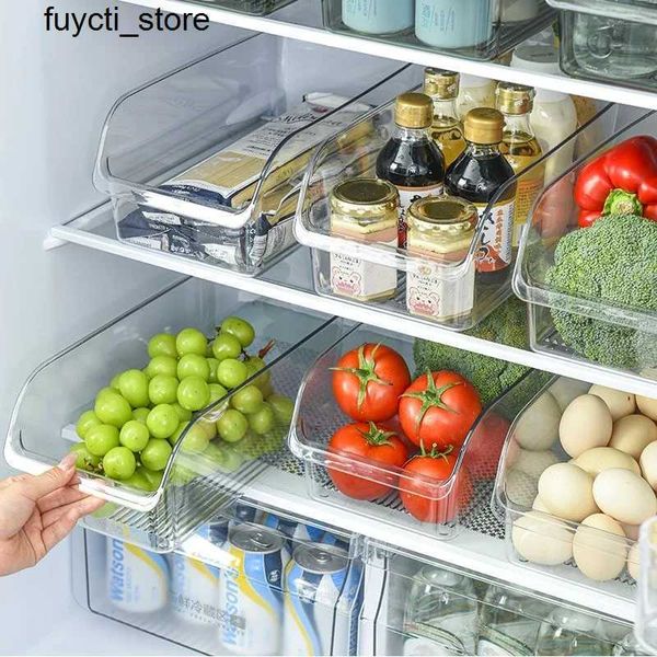 Scatole di stoccaggio bins Organizzatore di frigorifero Organizzatore alimentare Freezer scatola di stoccaggio trasparente Container Contenitore Messo di deposito Organizzatore cucina S24513