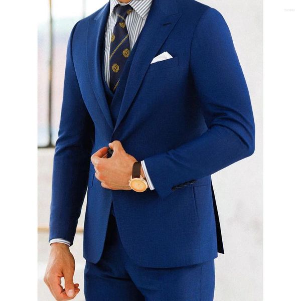 Abiti da uomo formale maschi blu slim fit back sfta