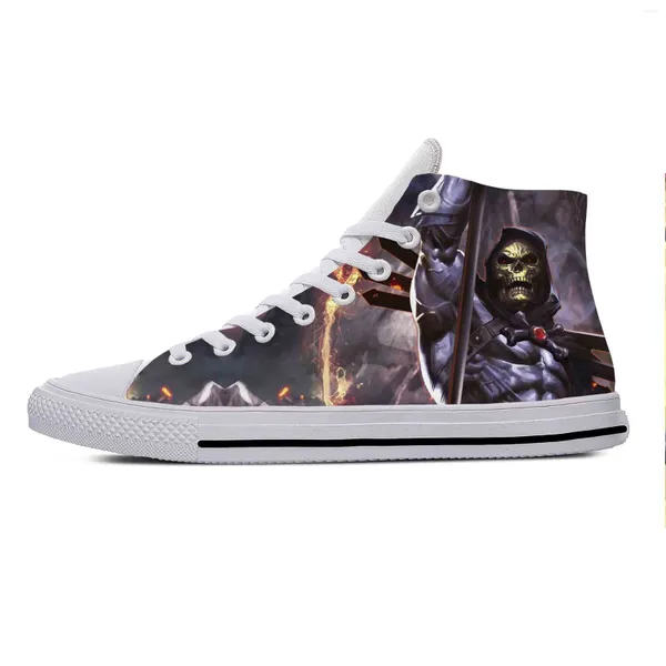 Повседневная обувь мастера мультипликационного скелетора He-Man High Top High Top Men Sneakers Sneakers Легкие доски