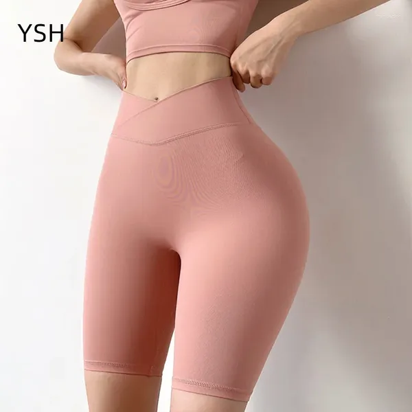 Shorts attivi Yushuhua High Elastic Lycra Lycra Push Up Yoga Wion Lambings senza cuciture Coiatti di palestra Fitness Fitness Pantal