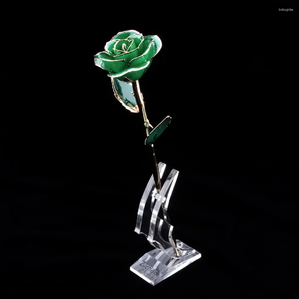 Placas decorativas Presentes para mulheres 24k Gold Gold Rose com Stand Eternal Flowers Forever Love in Box Girlfriend Wedding Valentine Gift Her Her Her