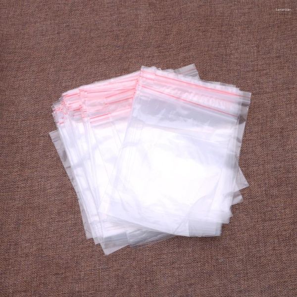 Sacos de armazenamento 8 tamanhos selo de prensa clara vedação self -prelicatável plástico de plástico 100pcs