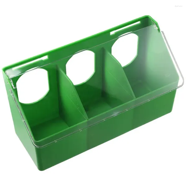 Altre forniture per uccelli da 2 pezzi Feeder slot pollame quaglia a tre fori distributore di acqua alimentazione in plastica pappagallo pappagallo