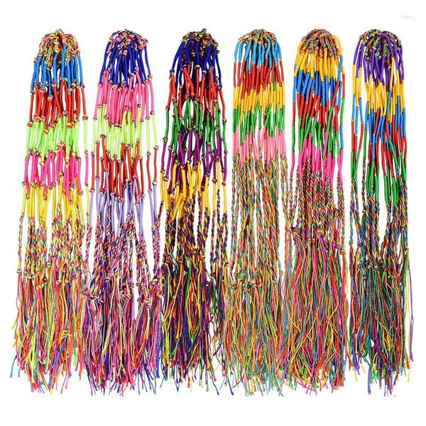 Favor de festa 10/20pcs colorido tecido de corda de corda de pulseiras para crianças favores de casamento de presente banglles artesanais de cor aleatória de cor aleatória