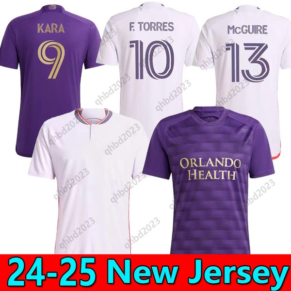 2024 2025 Орландо -Сити SC SC Soccer Jerseys Kids Kit Man 24 25 футбольные рубашки Первичный дом пурпурный