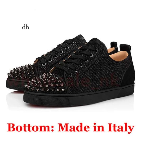 Sneakers de baixo tênis de fundo vermelho fabricado nos sapatos casuais da Itália Mulheres salanos de designers junior picos junior camurça plana couro de borracha de borracha Treinadores de plataforma vintage b6