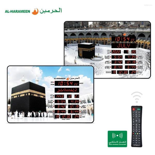 Tabelle Uhren Gebetsuhr Automatische LED Digitale Wand mit Fernbedienung Azan Moschee Islamischer Kalender muslimische Wohnkultur