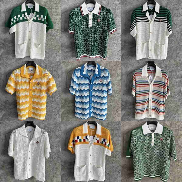 Camicie casual maschile Casablanca camicie a maglia maglietta sicilian fantasia a maniche corte per maniche estate fata da favola shirt dream9ip7