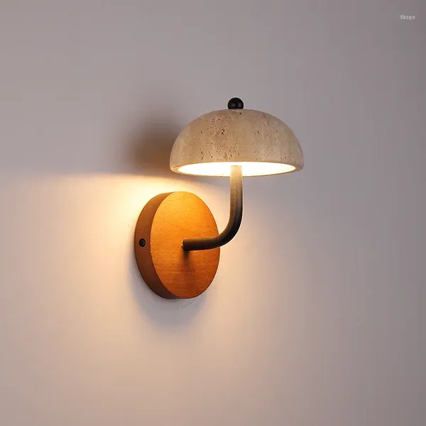 Lâmpada de parede vintage retro cogumelo forma de pedra natural luz led luz