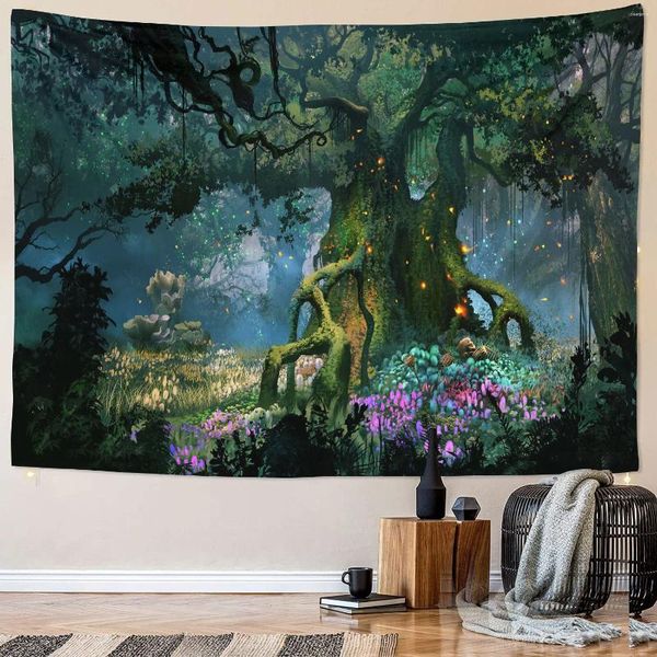 Taquestres 6 tamanhos Big Tree Wishing 3D Impresso Tapestry Parede pendurada Hippy Bohemian Home Bedroom Decor