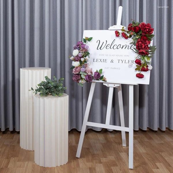 Dekoratif Çiçekler Özelleştirilmiş Düğün Hoş Geldiniz Su Markası Çiçek Dekorasyon Simülasyonu İpek Etkinlik Mağazası Kılavuzu Tabela Alan Düzeni Prop