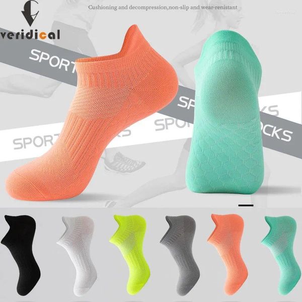 Calzini da uomo 3 coppie unisex sport alla caviglia compressione smorzante bocca poco profonda invisibile deodorante trasparente