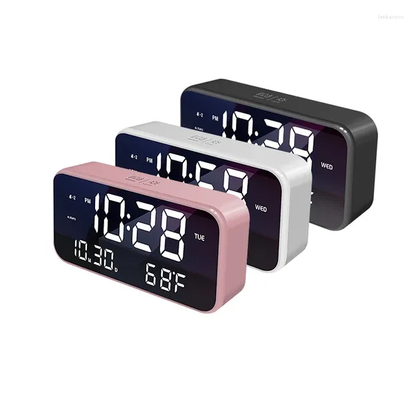 Relógios de mesa IMSH LED22001 Digital Clock Clock de cabeceira Luz de desktop LED Music de tela grande