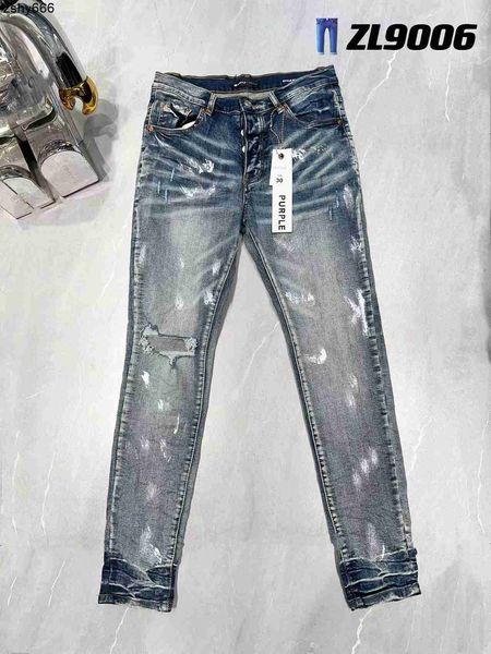 Jackets roxos jeans de marca roxa jeans jeans Cool estilo designer de luxo jeans calça angustiada motociclista raspada azul blue jean slim fit moto 5308