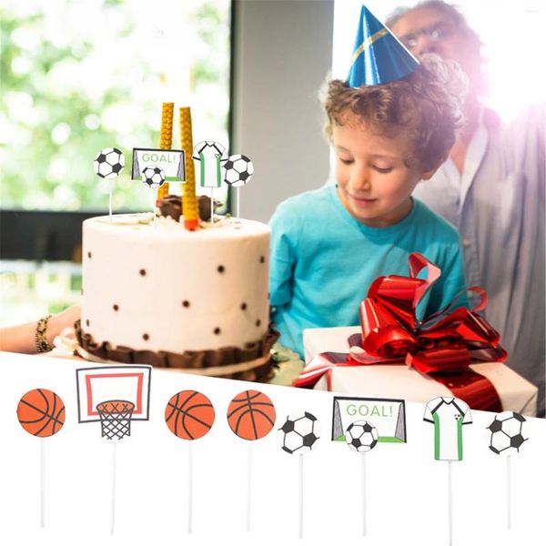 Baking moldes de futebol bola de basquete de bola esportiva de meninos de aniversário de bolo de decoração bandeiras de festas para adultos