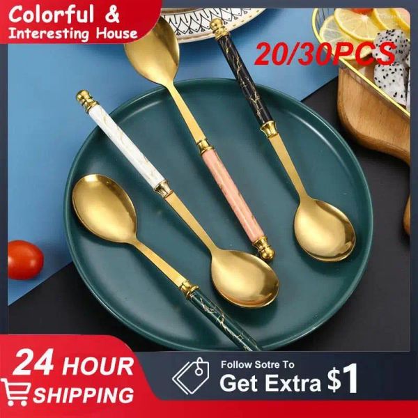Spoon 20/30pcs Coffee Spoon Modello in marmo Ceramica per imitazione creativa per gli accessori da cucina da cucina maneggiare la lucidatura a specchio