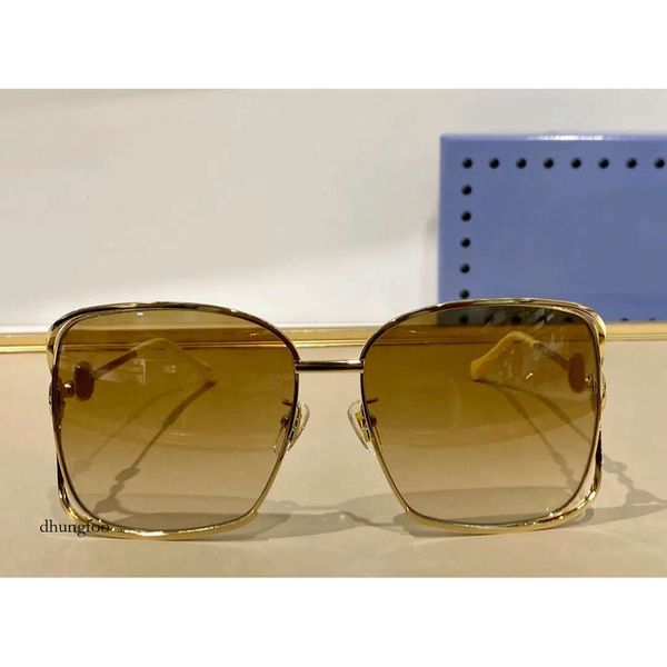 Quadratische Sonnenbrille Gold Metallbraun schattiert 1020 Frauen Sonnenbrille Occhiali da Sole UV400 Schutz mit Kasten