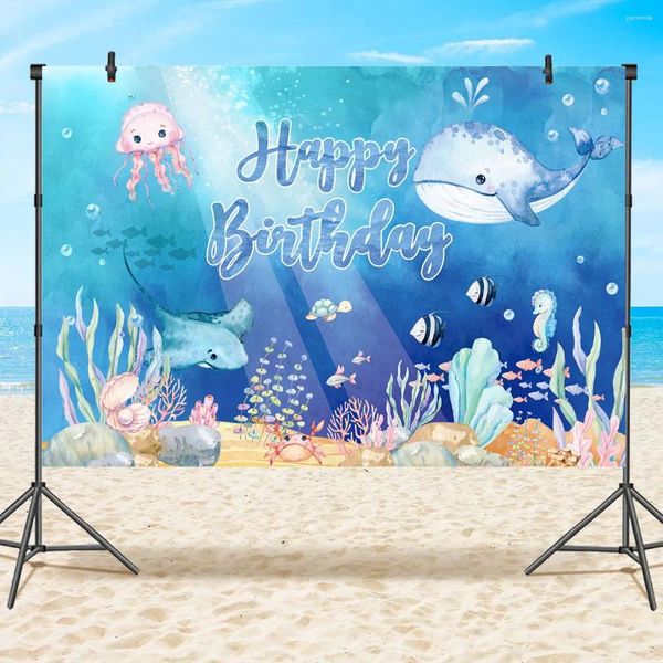 Party -Dekoration unter dem Meer Kulisse alles Gute zum Geburtstag Kinder Ozean Thema Babyparty -Dekoration