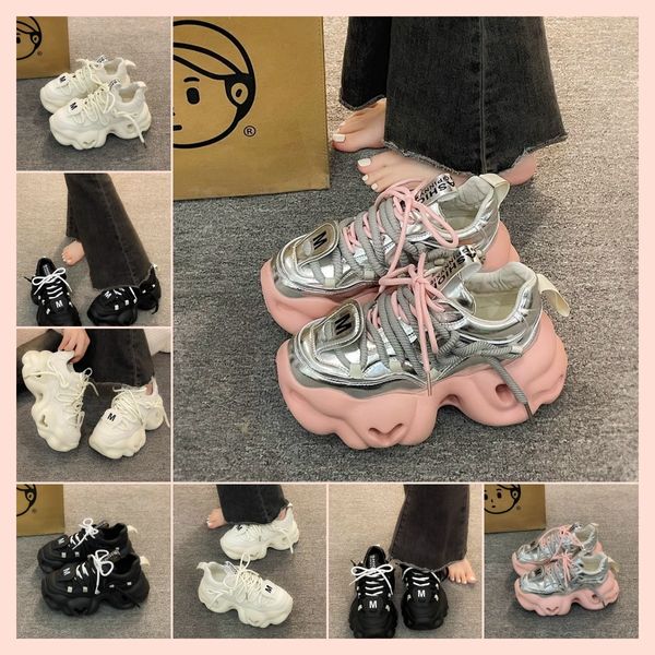 Baba Ayakkabı Kadınları Ayakları Gösteriyor Erken Yeni Küçük Siyah Serin Kek Gri Tarz Kek Ayakkabıları Çin Tarzı Bahar Yüksek Sneaker Gri Siyah Modeli Vintage Sıcak Satış 2024
