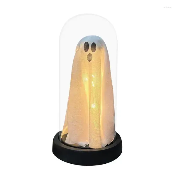 Party -Dekoration Leuchte Ghost Halloween LED in Glascloche süß mit Heimküche Kamin Tischdekor und Urlaub