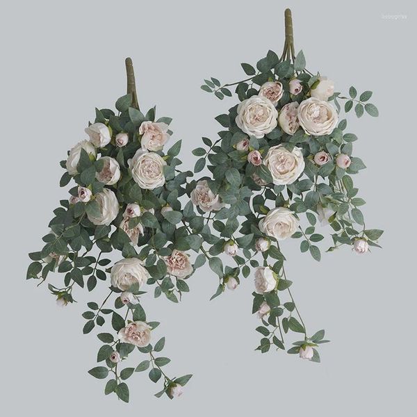 Dekorative Blumen simulierte Pflanze Catharanthus Roseus künstliche Rosenwand Hängende Bäume Bonsai zufällige Sorte ohne Blumentopf