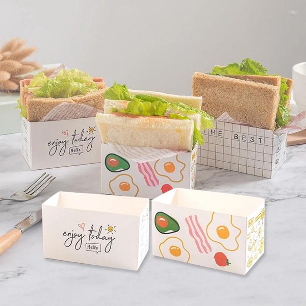 Wrap regalo 10 pezzi 10pcs bento box involucri sandwich wrapper a prova di cibo a prova di olio di grado picnic packaging packaging snack da forno da forno da forno