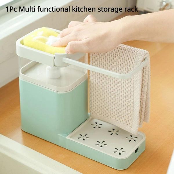 Cancellaio da cucina da 1 pc Multi Functional Rack tre in un lavandino e scatola di uscita del detergente
